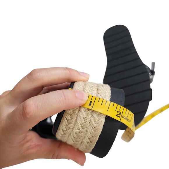 BCBGeneration Womens Scarla Sandal Size 8 Black Espadrille Platform Buckle Strap - Picture 10 of 10